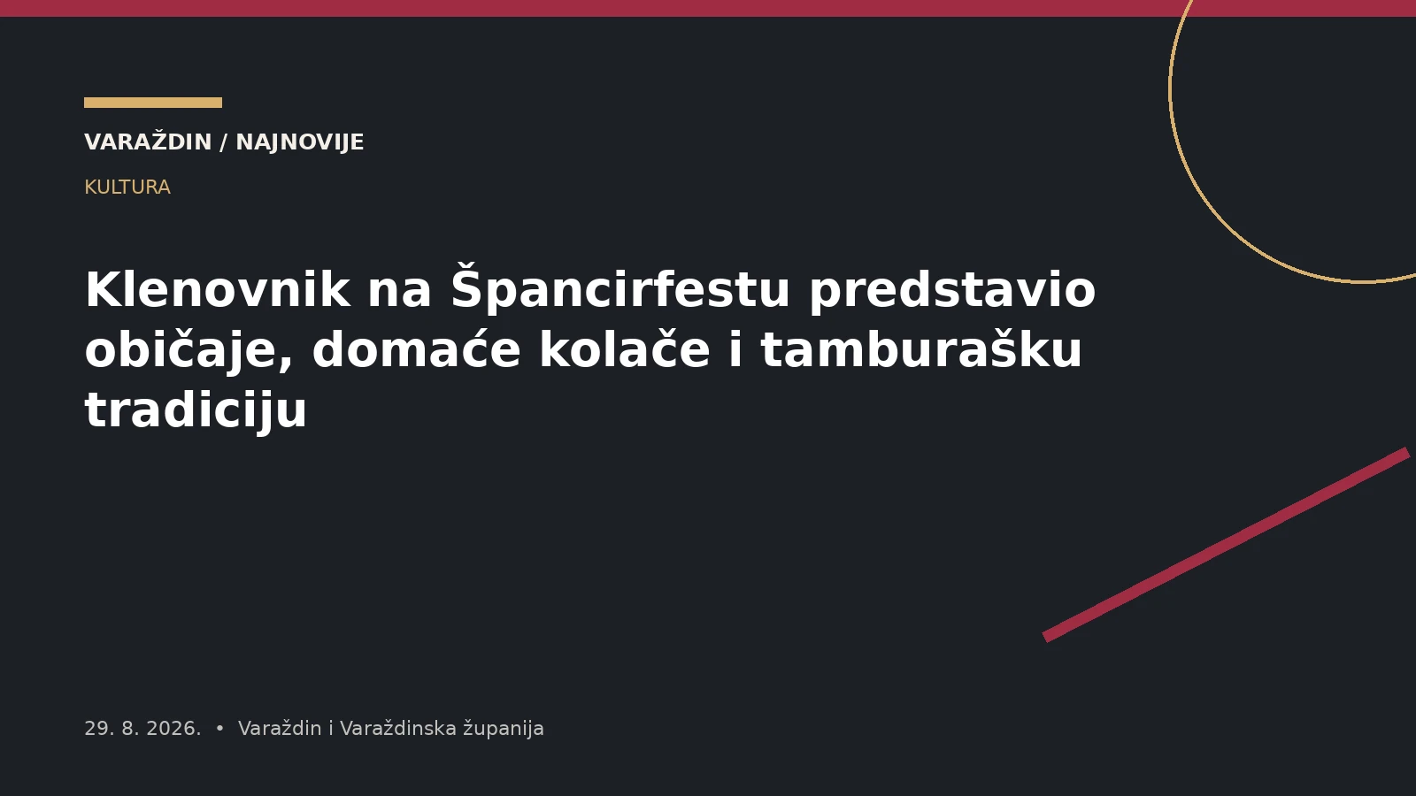 Klenovnik na Špancirfestu predstavio običaje, domaće kolače i tamburašku tradiciju – Varaždinska županija