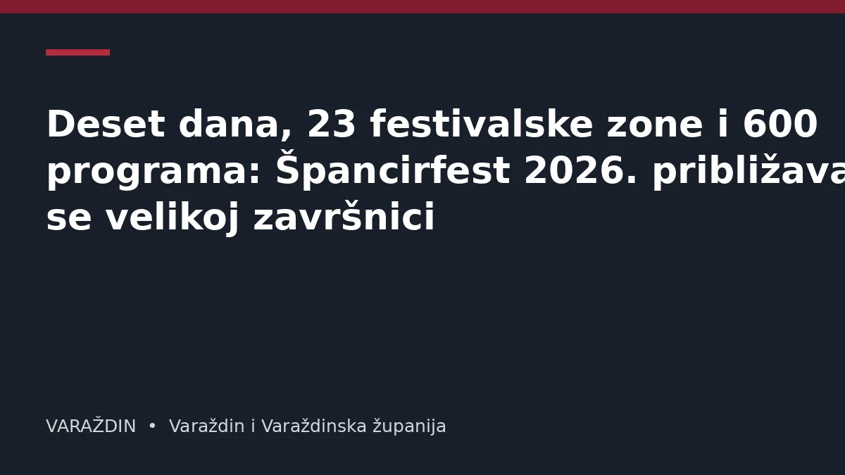 Deset dana, 23 festivalske zone i 600 programa: Špancirfest 2026. približava se velikoj završnici