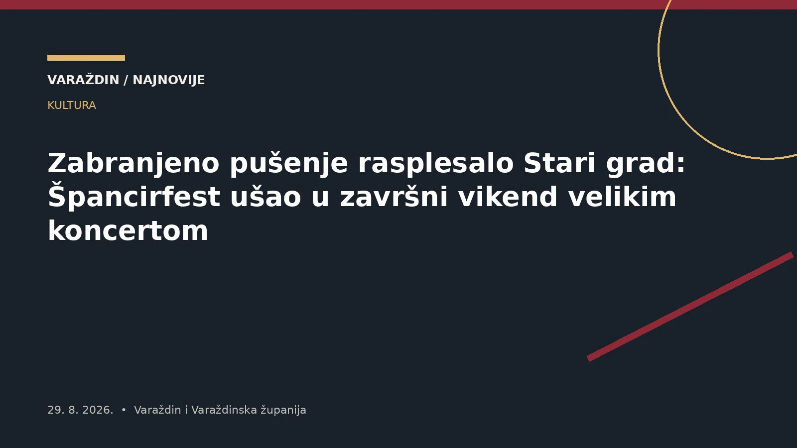 Zabranjeno pušenje rasplesalo Stari grad: Špancirfest ušao u završni vikend velikim koncertom – Varaždinska županija