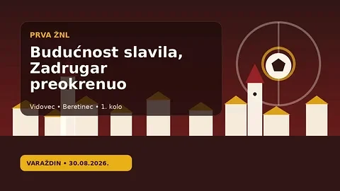 Ilustracija županijskog nogometa s rezultatima Budućnosti, Slobode, Zadrugara i Beretinca