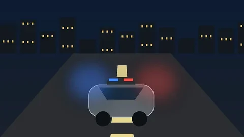 Ilustrativni noćni prikaz policijske kontrole osobnog vozila u središtu Varaždina